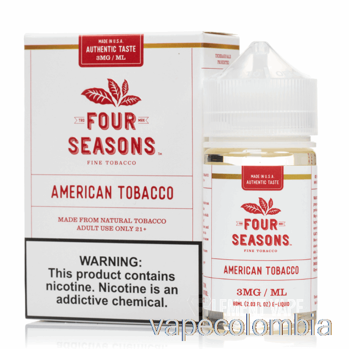 Vape Tabaco Americano Desechable - Cuatro Estaciones - 60ml 6mg